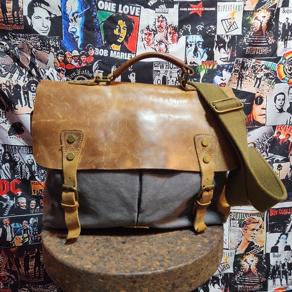 🔥WOWBOX CANVAS & LEATHER MESSENGER BAG🔥 - Picture 6 of 17